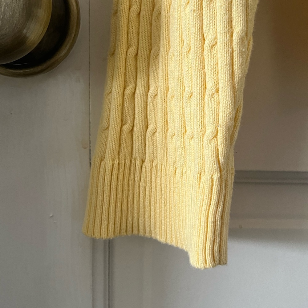 Carribean Joe Women’s Yellow Cable Knit Long Sleeve Sweater Size XL - Picture 3 of 6